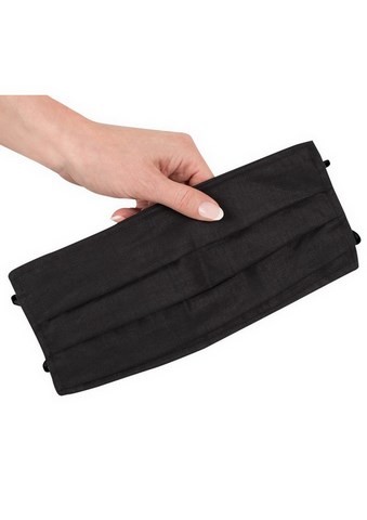 masque facial en coton noir avec poche à filtre