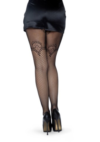 leg avenue 1067 Collant résille filet et micro fine ouvert à l'entrejambe et sur les hanches