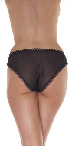 Slip semi-transparent avec tirette sur le pubis