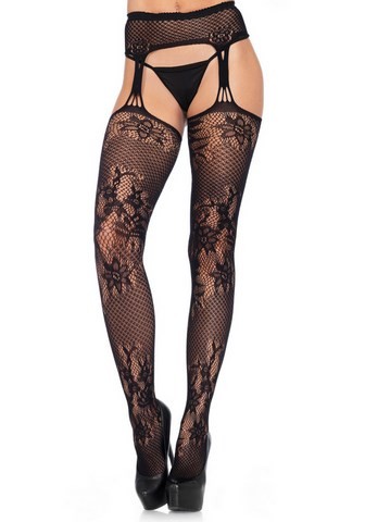 leg avenue 1940 Collant résille patchwork ouvert