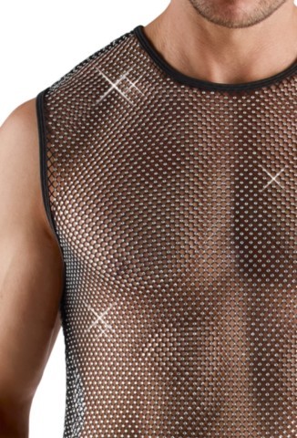 T-shirt homme sans manches en résille