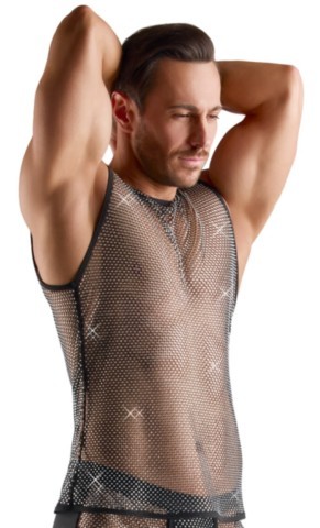 T-shirt homme sans manches en résille