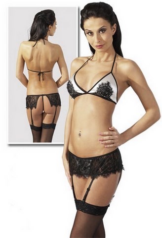 Ensemble bikini multi-pièces porte-jarretelles