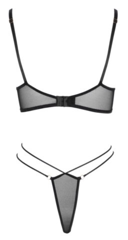 Ensemble lingerie Cottelli avec soutien-gorge brodé et string Rio noir.