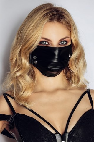 Masque couvre nez et bouche elegant aux boutons nacrés métalliques
