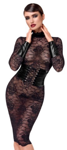 Robe midi en dentelle Kink Royal de Noir