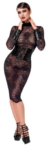 Robe midi en dentelle Kink Royal de Noir