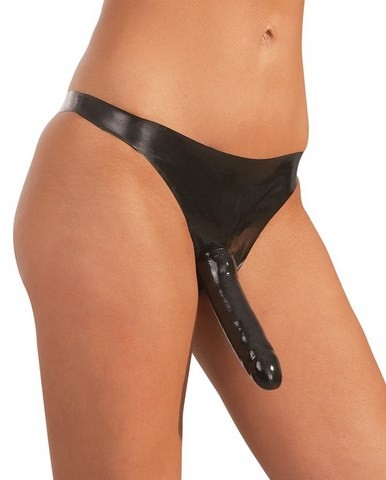 Slip double godemiché interne et externe ​en latex
