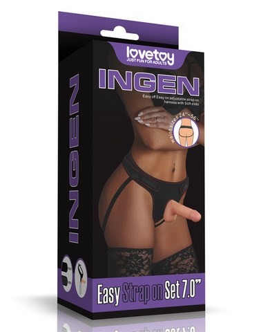 Godemiché ceinture réaliste avec testicules - Lovetoy - Ingen