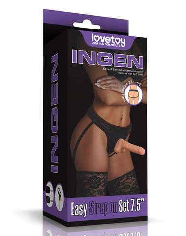 Godemiché ceinture réaliste avec testicules - Lovetoy - Ingen