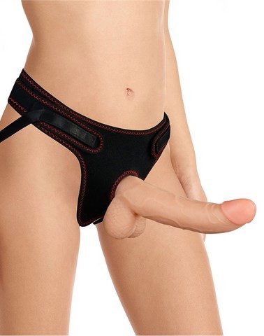 Godemiché ceinture réaliste à tête courbée - Lovetoy - Ingen
