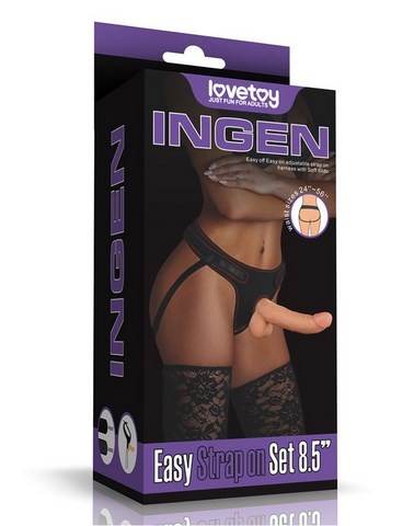 Godemiché ceinture réaliste à tête courbée - Lovetoy - Ingen