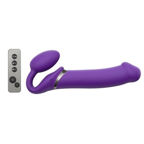 Strap On XL en silicone flexible à mémoire de forme à télécommande