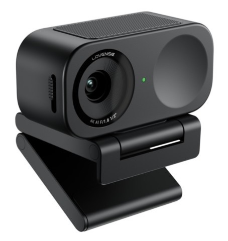 Webcam Lovense Webcam 2 Ultra HD 4K avec objectif grand angle, HDR, microphones intégrés et support magnétique pour streaming, visioconférence et création de contenu.