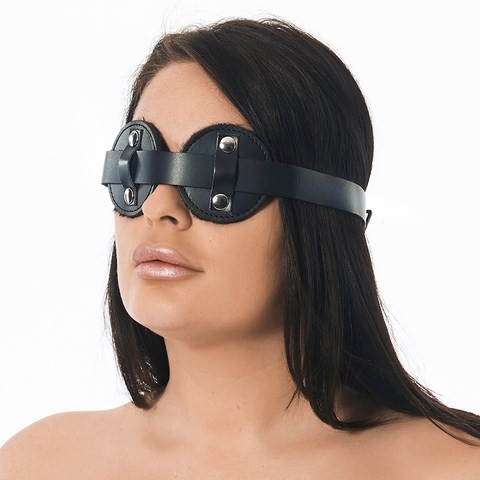 Cache yeux lunette en cuir