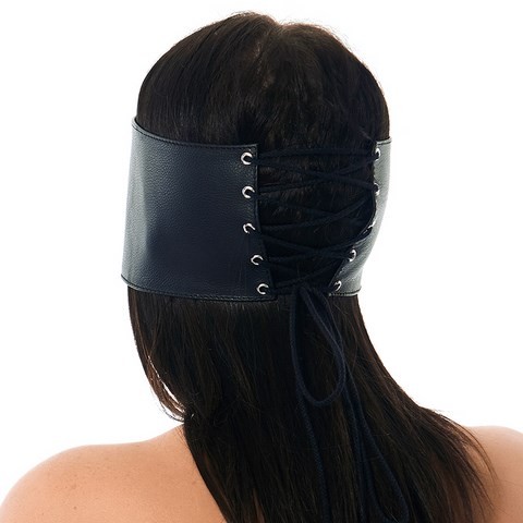 Large bandeau opaque de visage en cuir