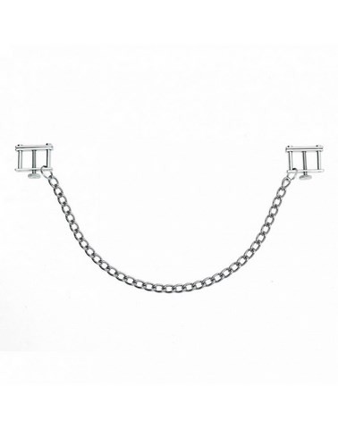 Chaînette de tétons avec étaux en métal réglables