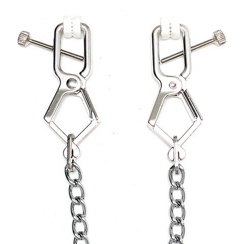 Chaînette de tétons avec pinces crocodiles métalliques réglables