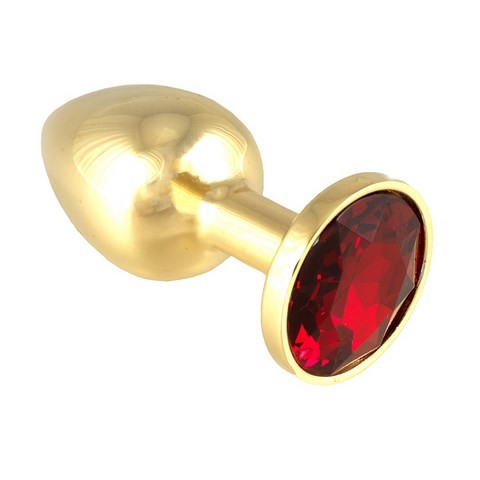 Bijou anal - Rosebud - Plug anal doré avec cristal coloré