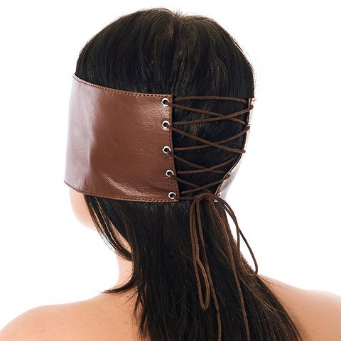 Large bandeau opaque de visage en cuir