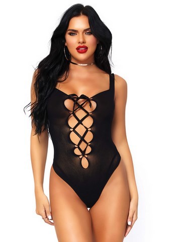 leg avenue 81555 Body string opaque stretch au laçage corset