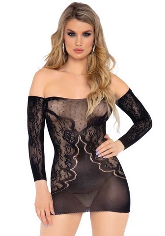 leg avenue 86161 robe bustier aux épaules dénudées et aux manches longues