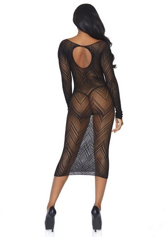 leg avenue 86800 Longue robe en résille chevrons aux manches longues