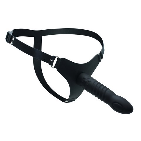 Godemiché ceinture nervuré en silicone - 16 cm