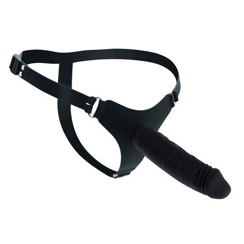 Godemiché ceinture à reliefs variés en silicone - 17 cm