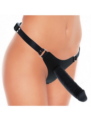 Godemiché ceinture à reliefs variés en silicone - 17 cm