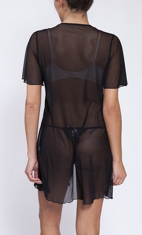 Nuisette voile ouverte aux courtes manches