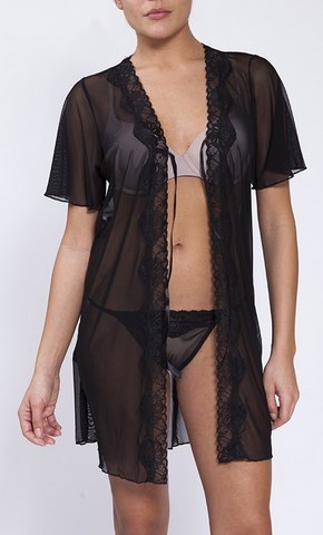 Nuisette voile ouverte aux courtes manches