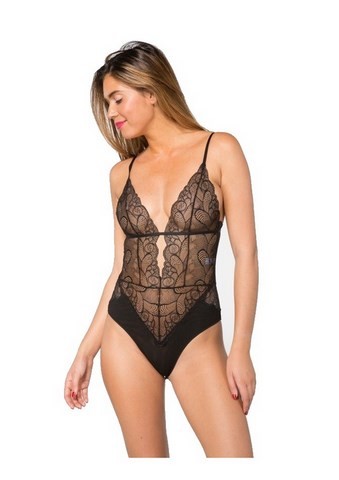 Body dentelle florale dos nu plongeant