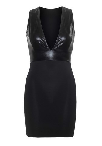 Robe au décolleté plongeant wetlook et larges bretelles