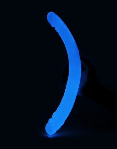 Double godemiché phosphorescent - LoveToy - Glow in the Dark - Two Tone