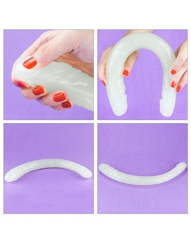 Double godemiché phosphorescent - LoveToy - Glow in the Dark - Two Tone