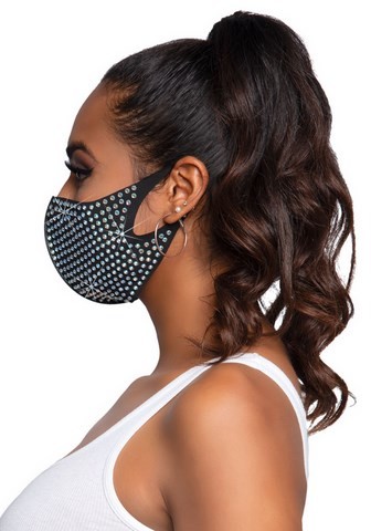 Masque facial en spandex avec strass