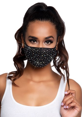Masque facial en spandex avec strass de diverses tailles