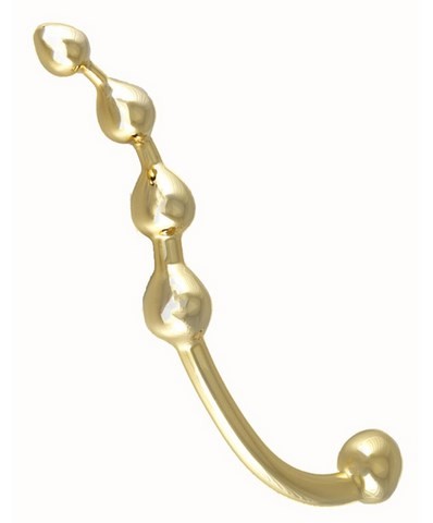 Plug anal et vaginal en métal doré