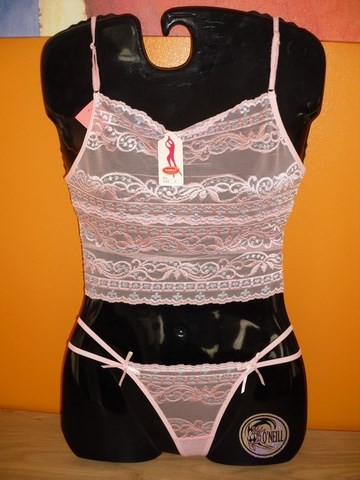 Bustier avec string en micro résille