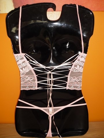 Bustier avec string en micro résille