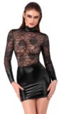 Robe wetlook et dentelle de la marque Noir